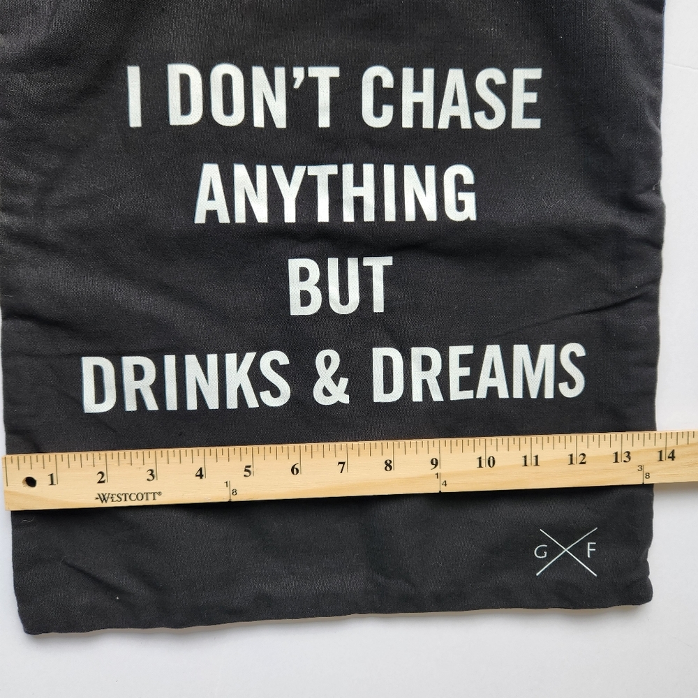 Gentle Fawn Black White Tote Bag Drinks And Dreams Graphic Book Bag Academia - Picture 5 of 7